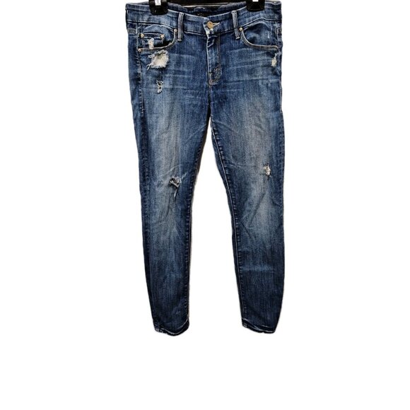 Mother The Looker Rough it up Distressed Denim Low Rise Slim Straight size 28 - Picture 1 of 10